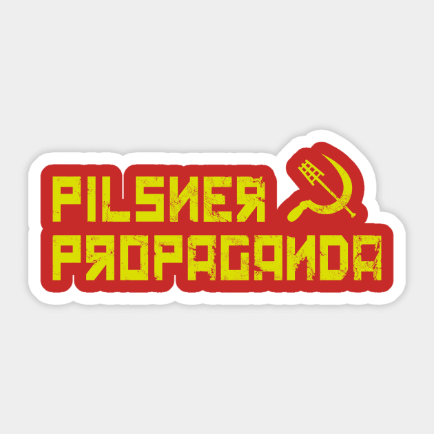 Pilsner Propaganda #2 - Rake & Sickle Sticker by OutOfCode